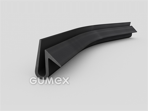 Gumový profil tvaru "U", 24x10/6mm, 70°ShA, EPDM, -40°C/+100°C, čierny